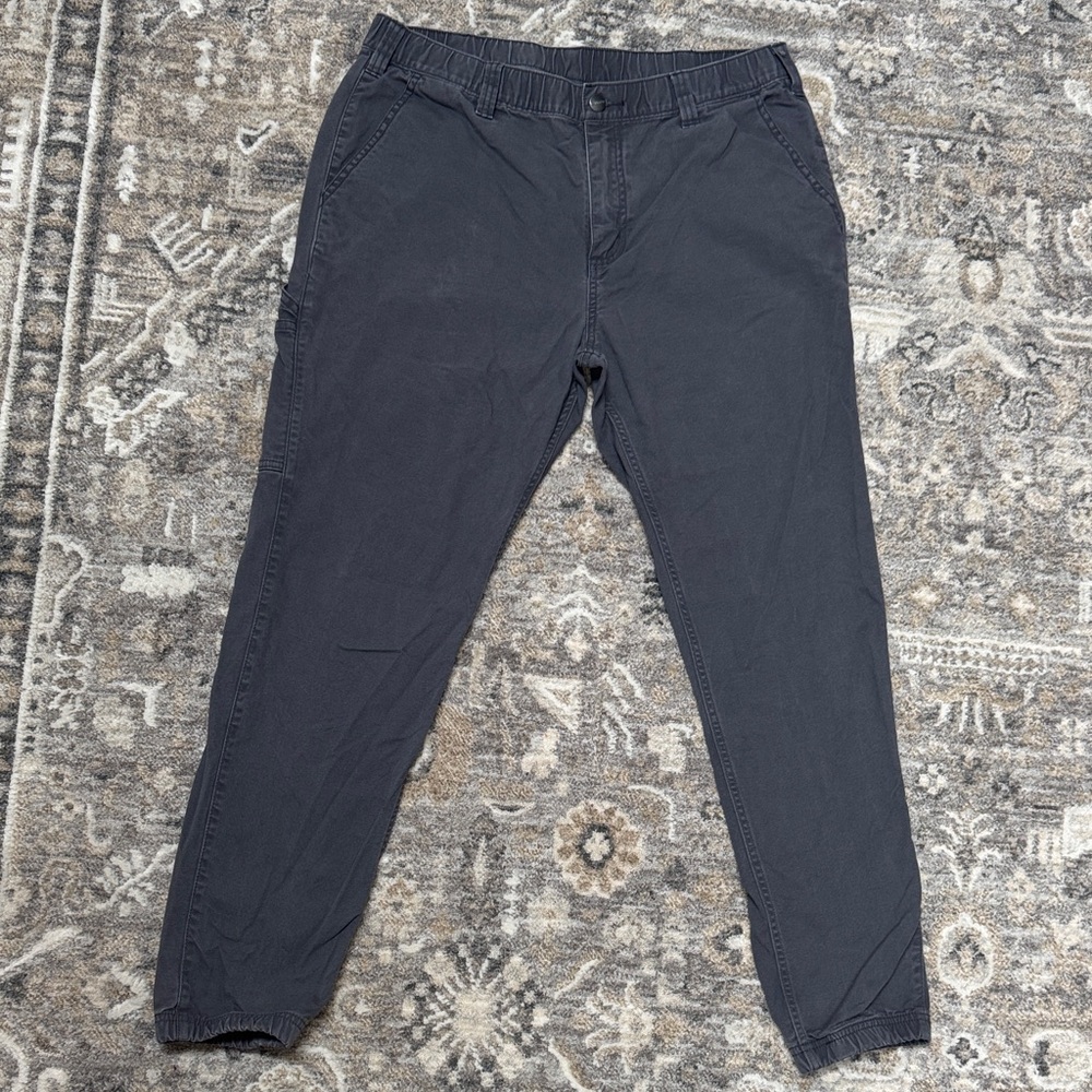 Carhartt Men's Charcoal Elastic-Waist Jogger Pants size 36 Reg
